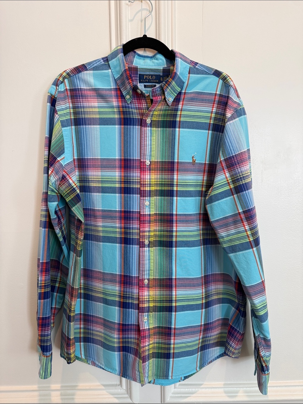 Polo by Ralph Lauren Madras Plaid Button-Down Shirt Flesh Pony OCBD